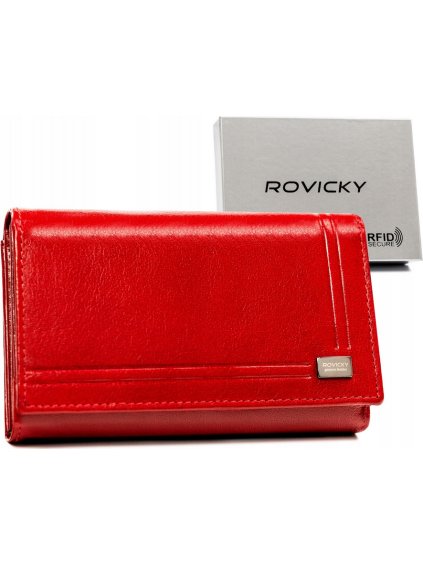Rovicky Červená veľká kožená peňaženka V265