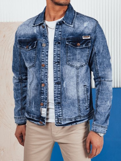Modrá pánska džínsová bunda