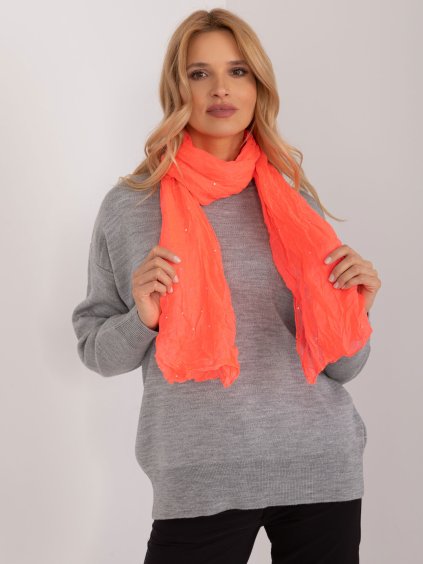 Neónovo ružová šatka s kamienkami