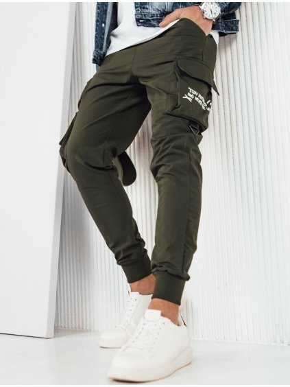 Tmavozelené cargo nohavice