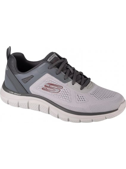 Sivé pohodlné tenisky Skechers Track-Broader