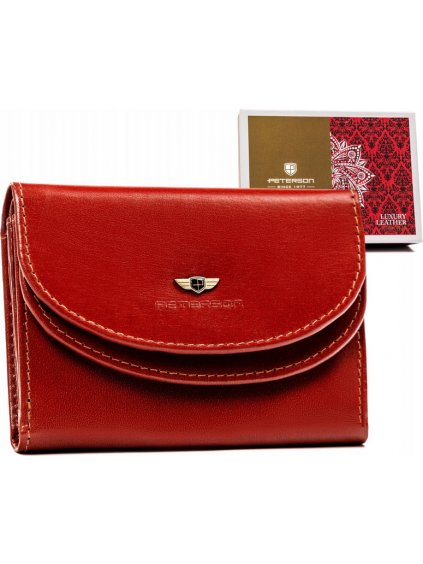 Peterson Hnedá stredne veľká dámska kožená peňaženka Y424
