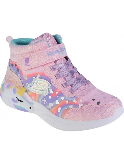 SVETLORUŽOVÉ SVIETIACE ČLENKOVÉ TENISKY SKECHERS LIGHTED UNICORN DREAMS MAGICAL DREAMER