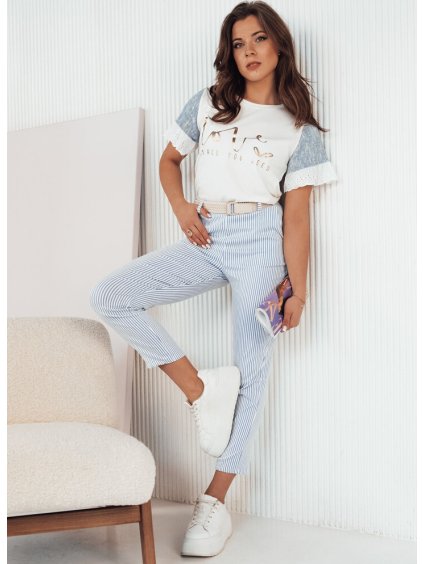 Modro-biele pruhované nohavice CERET