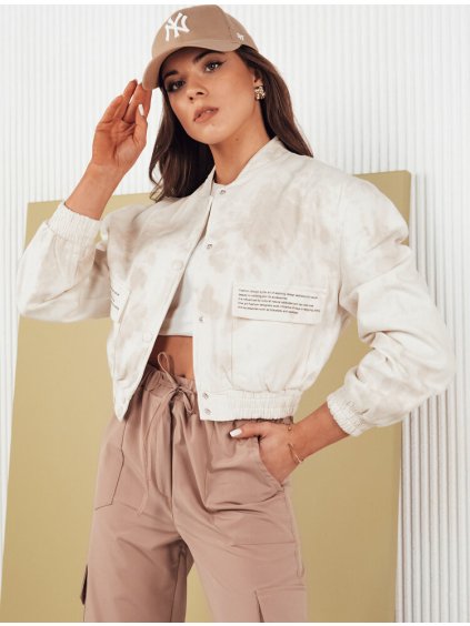 Svetlobéžová crop bomber bunda SERRO