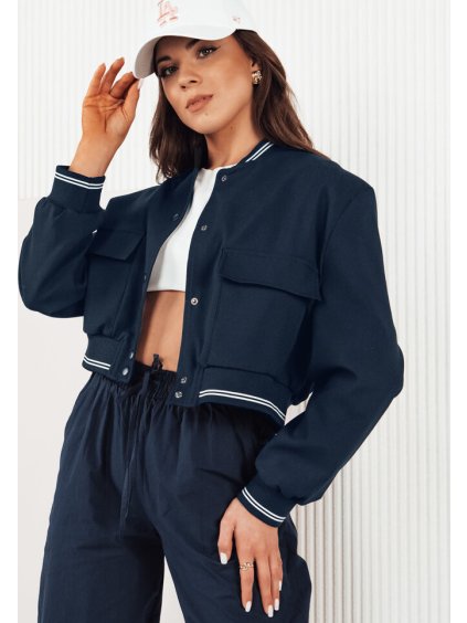 Tmavomodrá crop bomber bunda CHOMP