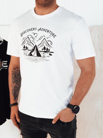 Biele pánske tričko s potlačou ADVENTURE
