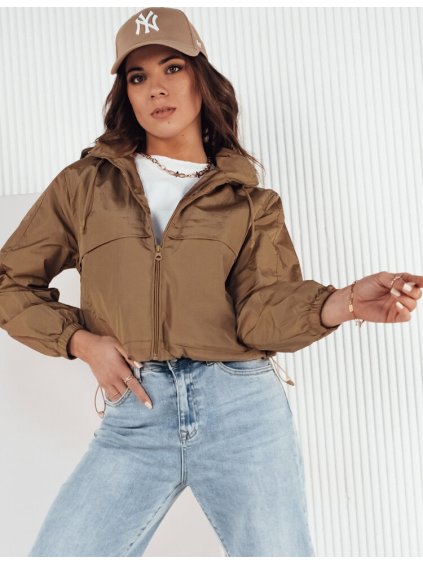 Hnedá krátka crop bunda GRAUS