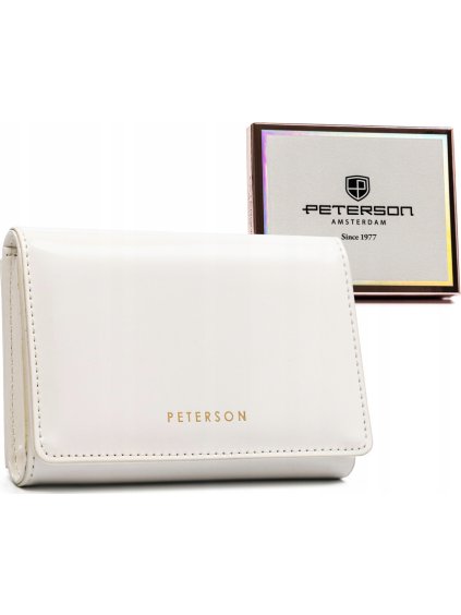 Peterson biela stredná peňaženka s chlopňou Y652