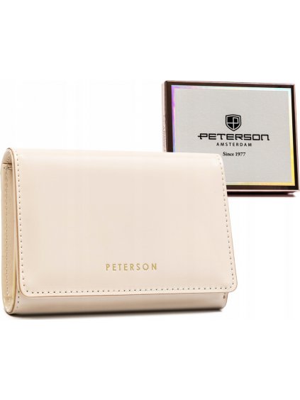 Peterson béžová stredná peňaženka s chlopňou Y651