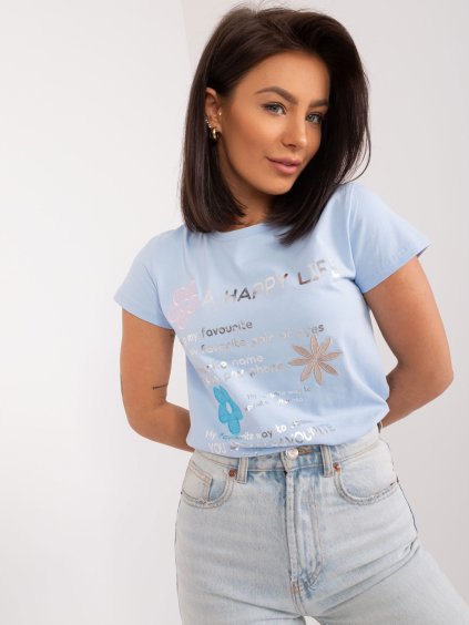 Svetlomodré tričko s potlačou