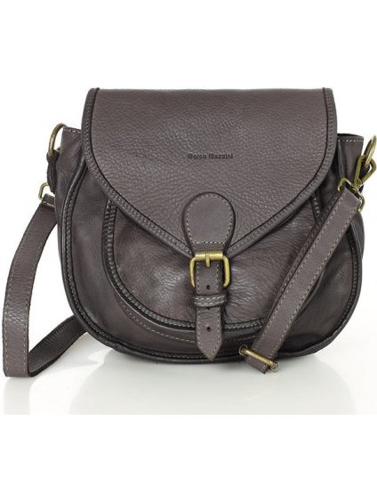 MARCO MAZZINI TMAVO HNEDÁ KOŽENÁ CROSSBODY KABELKA