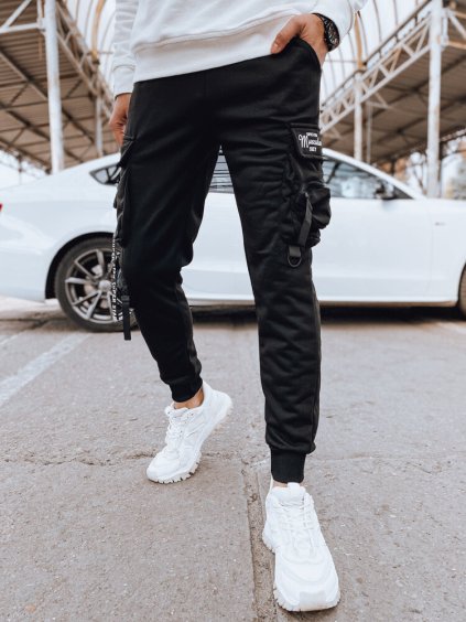 Čierne pánske cargo tepláky