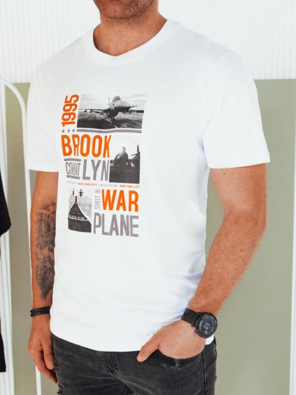 Biele pánske tričko s potlačou BROOKLYN