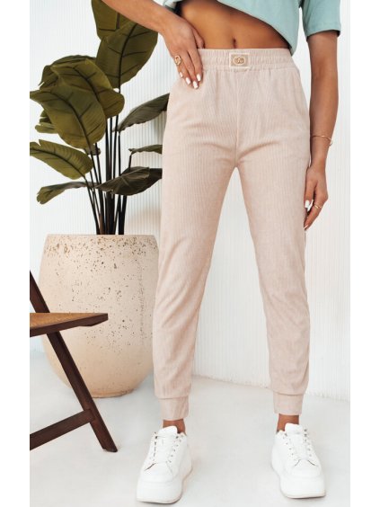 Svetlobéžové rebrované tepláky BRINAT