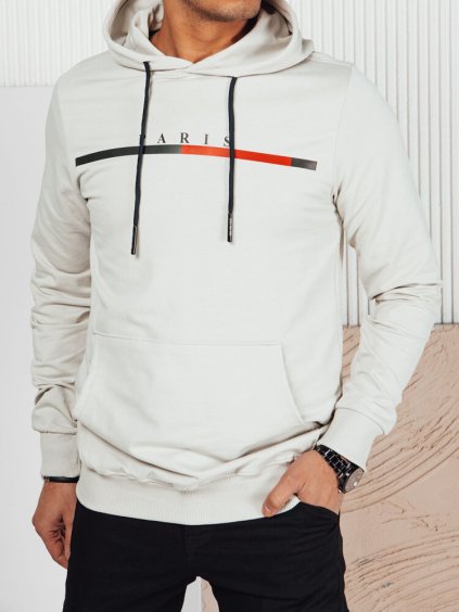 Svetlosivá pánska mikina s nápisom PARIS