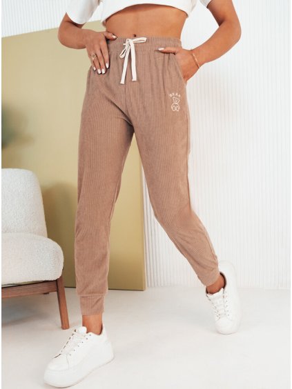 Svetlohnedé menčestrové tepláky BEAR