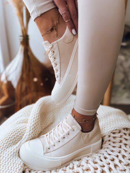 Smotanové plátené tenisky ALL YOU WANT