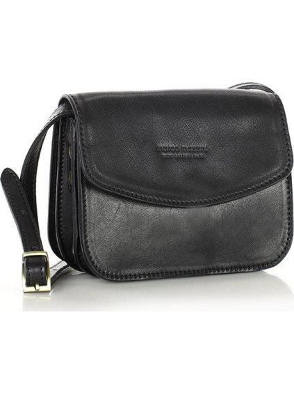 MARCO MAZZINI čierna kožená taška cez rameno