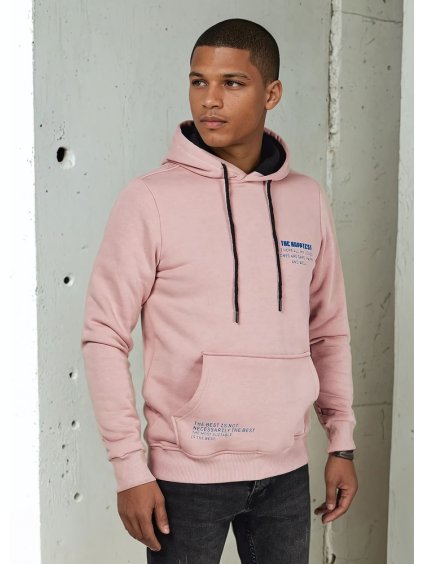Svetloružová mikina s kapucňou