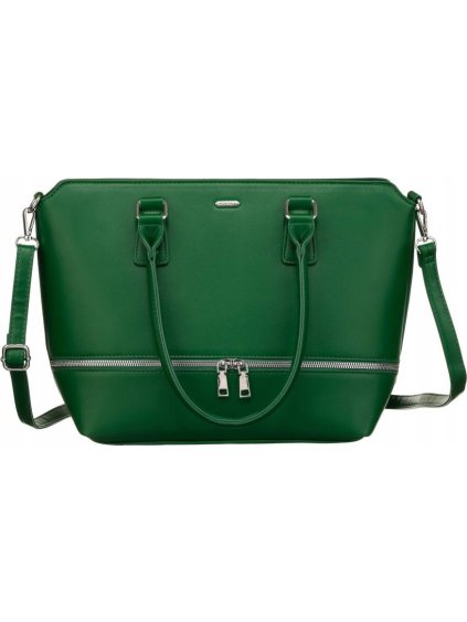 Rovicky zelená priestranná shopper kabelka