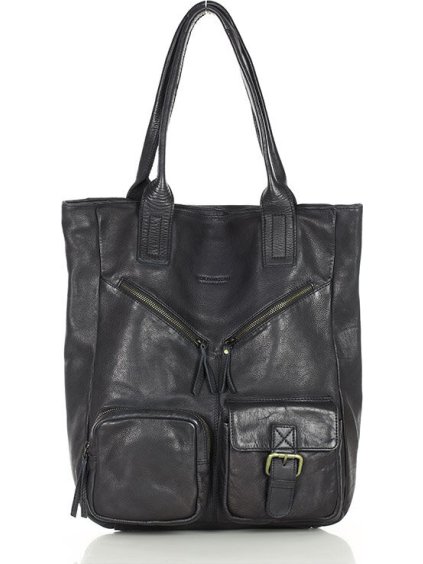MARCO MAZZINI čierna kabelka s vreckami