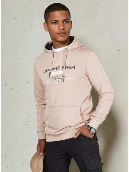 Béžová pánska mikina s nápisom
