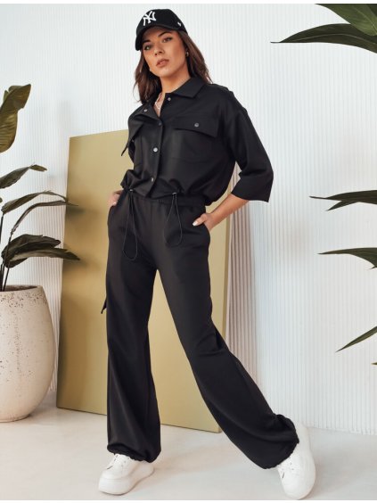 Čierny komplet nohavíc a crop bundy MAROD