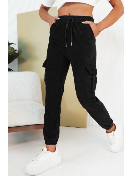 Tmavomodré rebrované tepláky s vreckami FLAYON