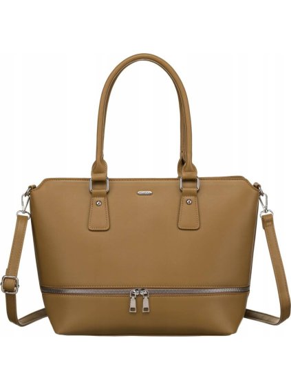 Rovicky tmavobéžová priestranná shopper kabelka