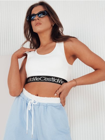 Biely crop top SUNSEL