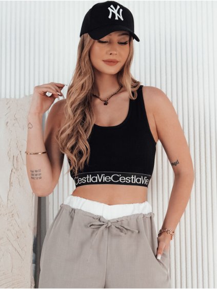 ČIERNY CROP TOP SUNSEL