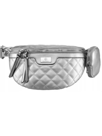 Rovicky Strieborná prešívaná ľadvinka s odnímateľnou peňaženkou