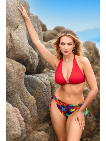 Červené dvojdielne vzorované bikiny Olivia