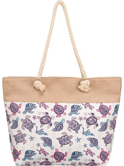 Biela vzorovaná plážová taška