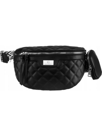 Rovicky Čierna prešívaná ľadvinka s odnímateľnou peňaženkou