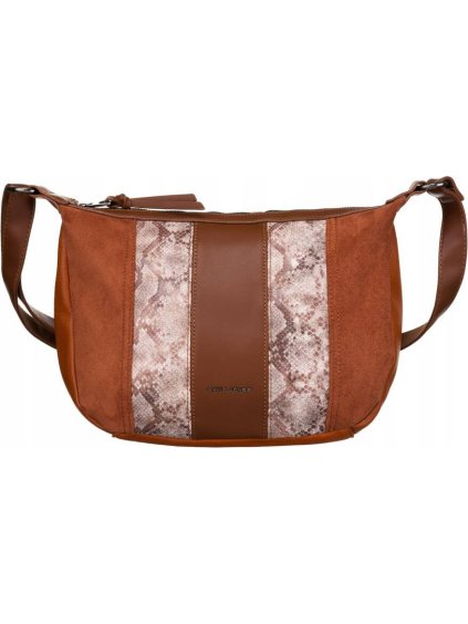 David Jones tmavohnedá vzorovaná crossbody kabelka