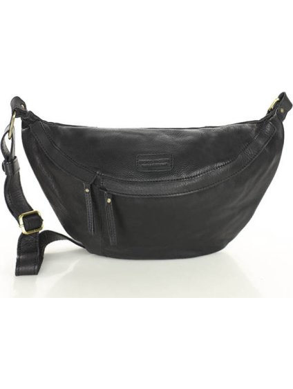 MARCO MAZZINI čierna kožená crossbody taška/ľadvinka