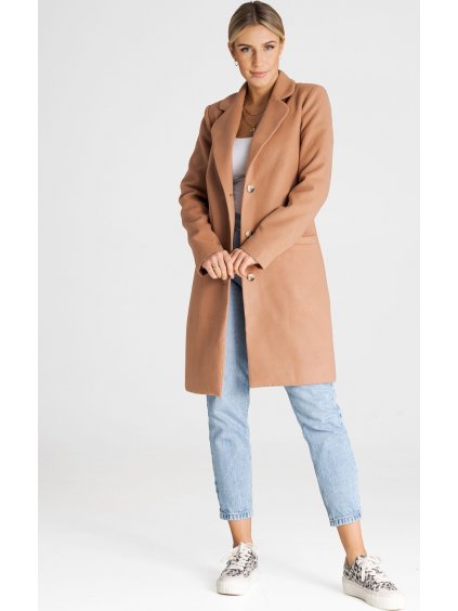 Béžový kabát na gombíky