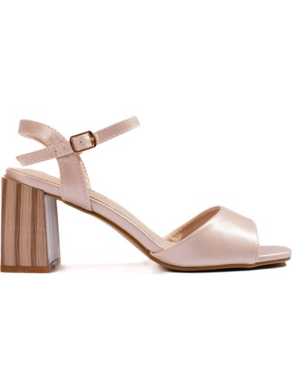 Elegantné béžové sandále na stĺpiku