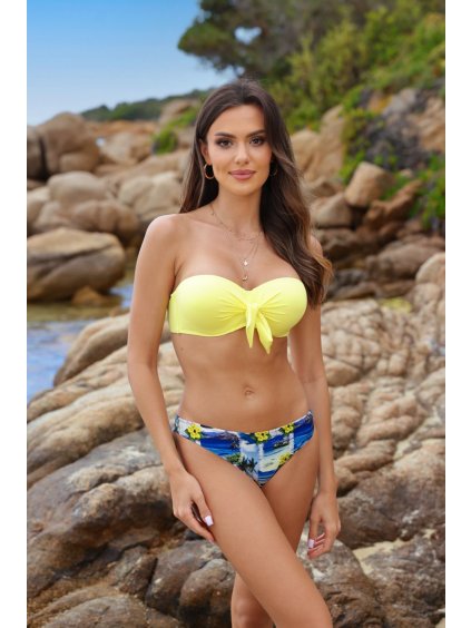 Žlté vzorované push-up bikiny Aruba