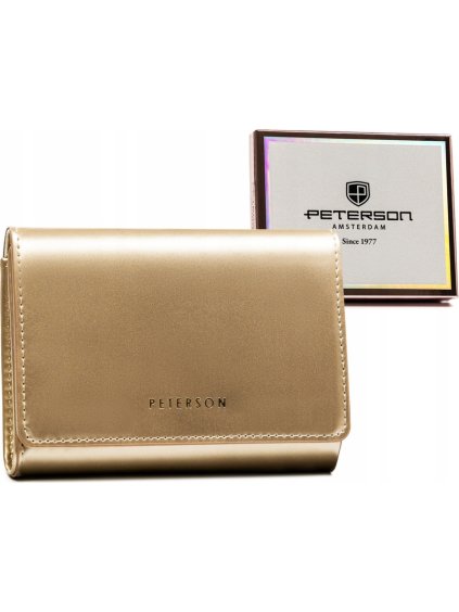 Peterson zlatá stredná peňaženka s chlopňou Y671