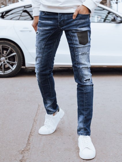 Tmavomodré džínsové nohavice