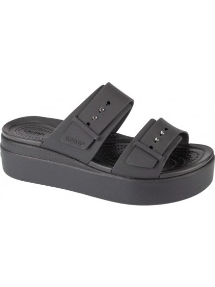 Čierne nazuváky na platforme Crocs Brooklyn Low Wedge Sandal