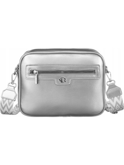 Rovicky strieborná crossbody kabelka s odnímateľným vreckom