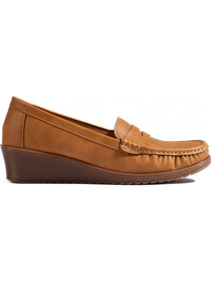Hnedé dámske mokasíny