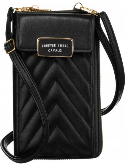 4U CAVALDI ČIERNA PREŠÍVANÁ CROSSBODY PEŇAŽENKA M673