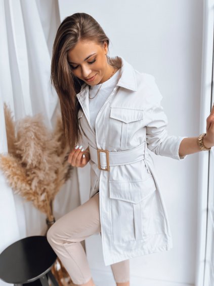 (Veľ. M) Smotanový elegantný jarný kabát VERMONT