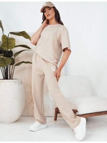 Béžová súprava trička a teplákov BLISES