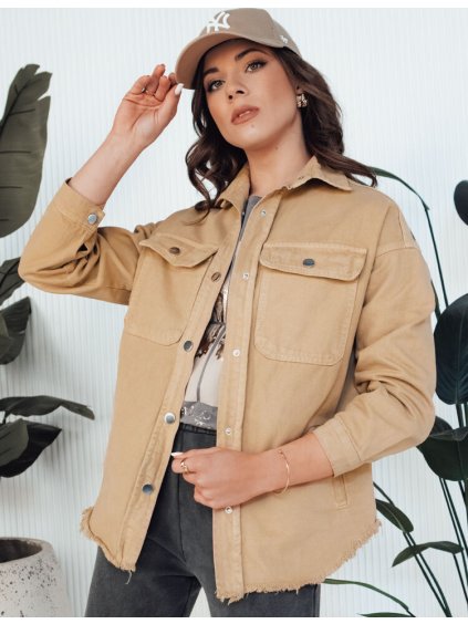 Tmavobéžová košeľová bunda RAWEY